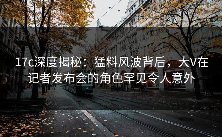 17c深度揭秘：猛料风波背后，大V在记者发布会的角色罕见令人意外