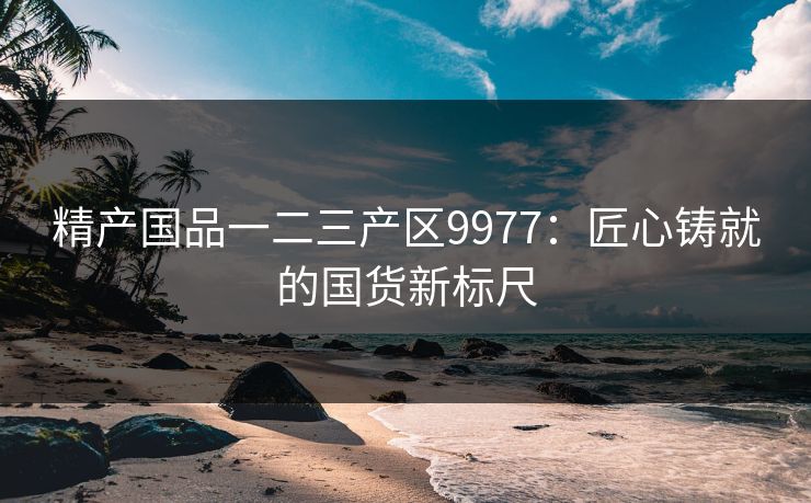 精产国品一二三产区9977：匠心铸就的国货新标尺